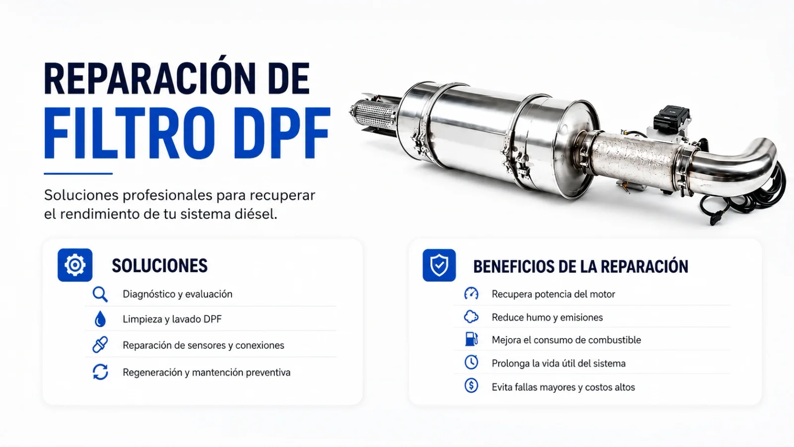 Reparación profesional de filtro DPF