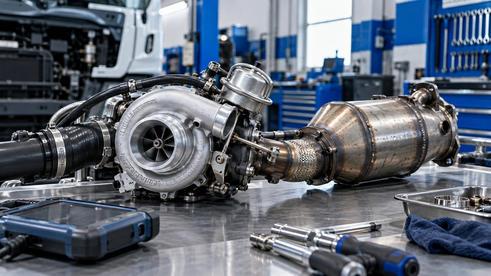 Revisión del turbo después de limpiar el DPF: vista técnica del sistema